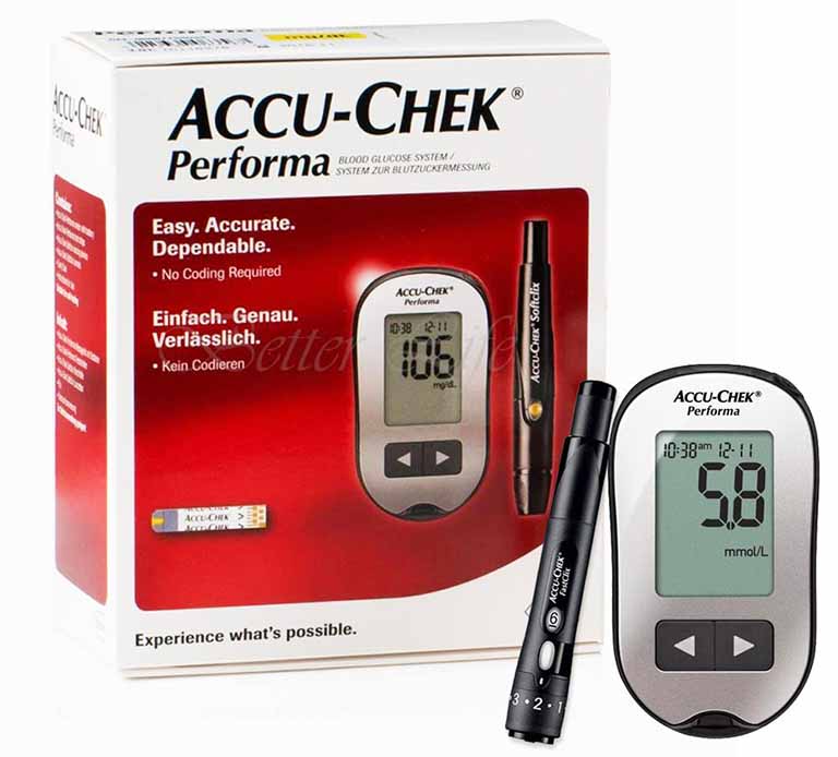 Máy đo đường huyết Accu-Chek Performa không gây đau đớn khi lấy mẫu máu