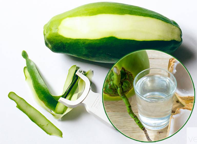 Đu đủ xanh và nước dừa có thể hỗ trợ điều trị bệnh gut rất tốt