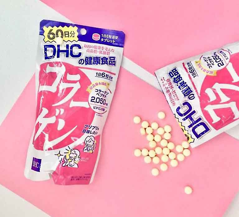 Viên Uống Collagen DHC Nhật Bản có tác dụng giảm vết nám, tàn nhang, tăng khả năng đàn hồi của da