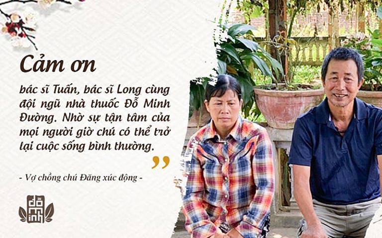 Chú Đăng cùng gia đình gửi lời cảm ơn tới nhà thuốc Đỗ Minh Đường