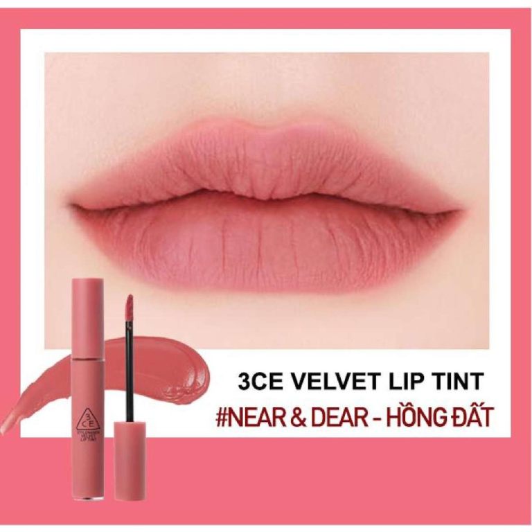 Son 3CE Velvet Lip Tint Near And Dear thuộc phân khúc tầm trung nhưng chất lượng vô cùng tuyệt vời, lên màu chuẩn, đẹp